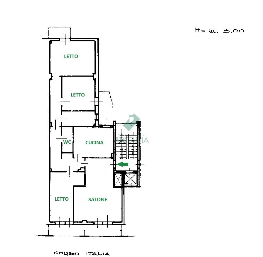 Planimetria.jpg - Quadrilocale Corso Italia 119, Bari - planimetria 1