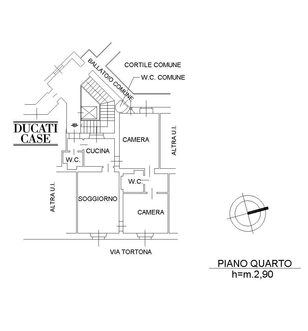 Three-room apartment via Tortona, 12, Milano (neighborhood Porta Genova) - floor plans 1