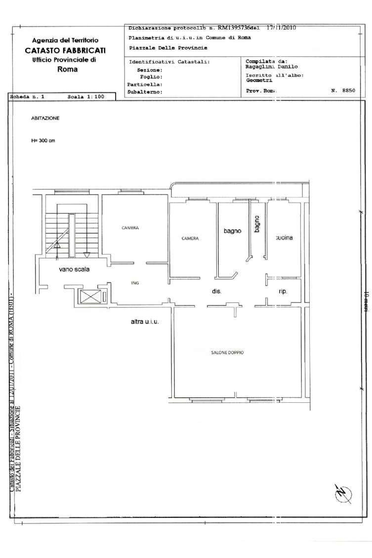 Four-room apartment piazzale delle Provincie, Roma - floor plans 1