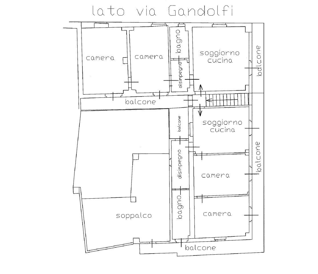 Rustico via Gaetano Gandolfi, 9, Monastero di Vasco - planimetria 1