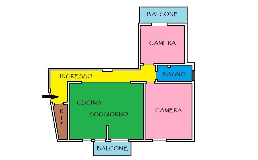 Trilocale via Mignone, Savona (zona Villapiana) - planimetria 1
