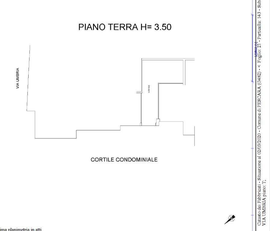 PLANIMETRIA GARAGE IN VENDITA A PESCARA CENTRO - Box Via Umbria  11, Pescara - floor plans 1