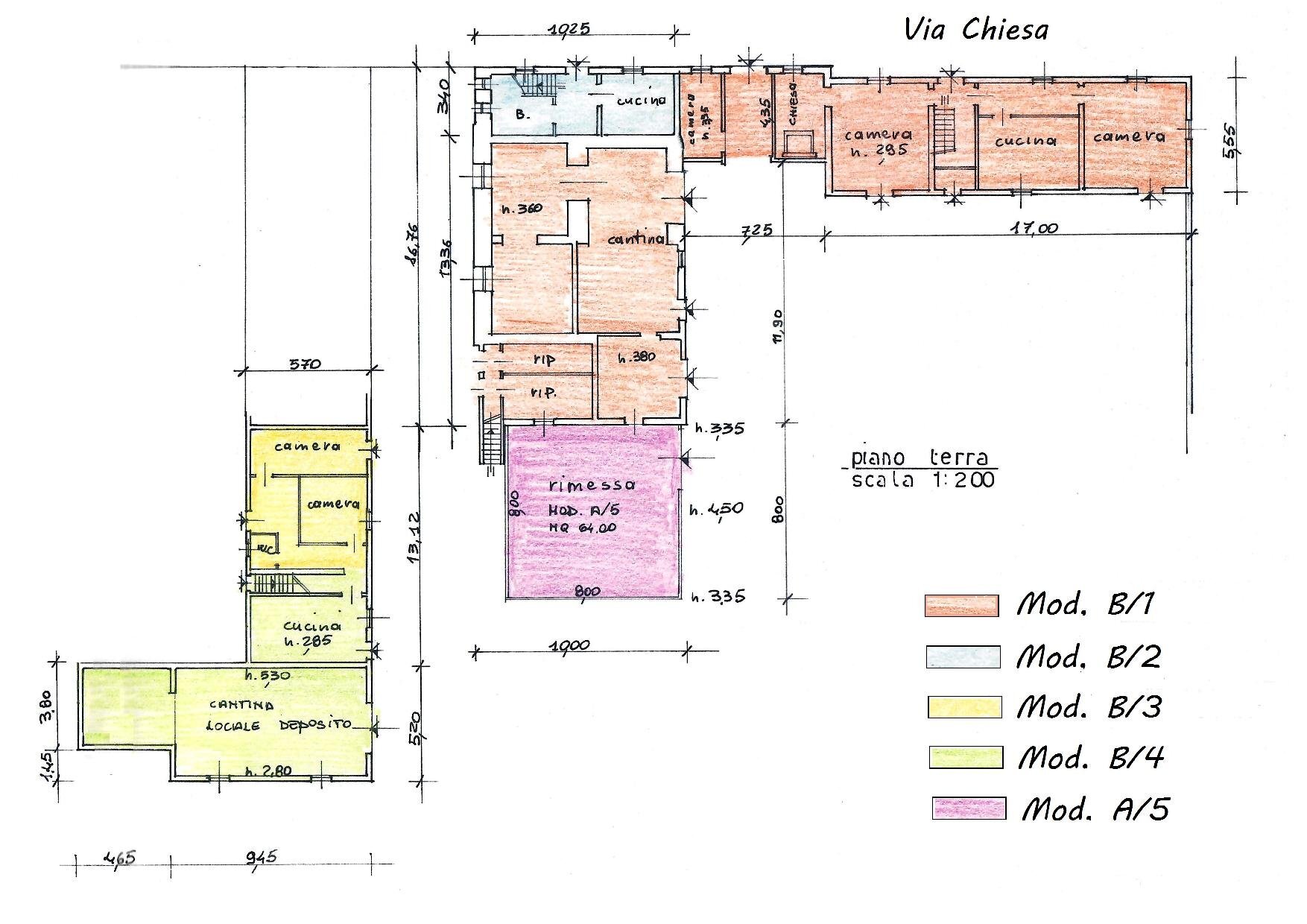 planimetria piano terra - Historic Residence via Chiesa, Mordano - floor plans 1