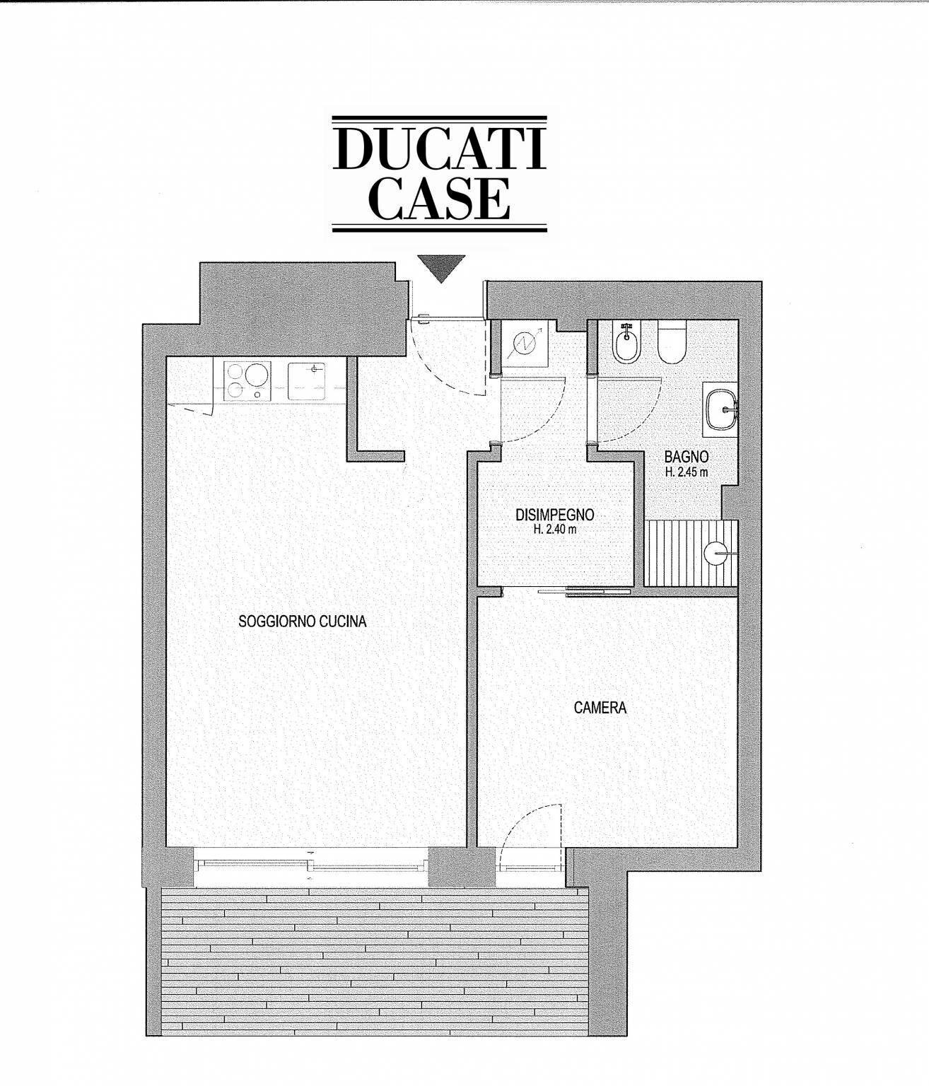 Two-room apartment via Carlo Crivelli, Milano (neighborhood Ticinese) - floor plans 1