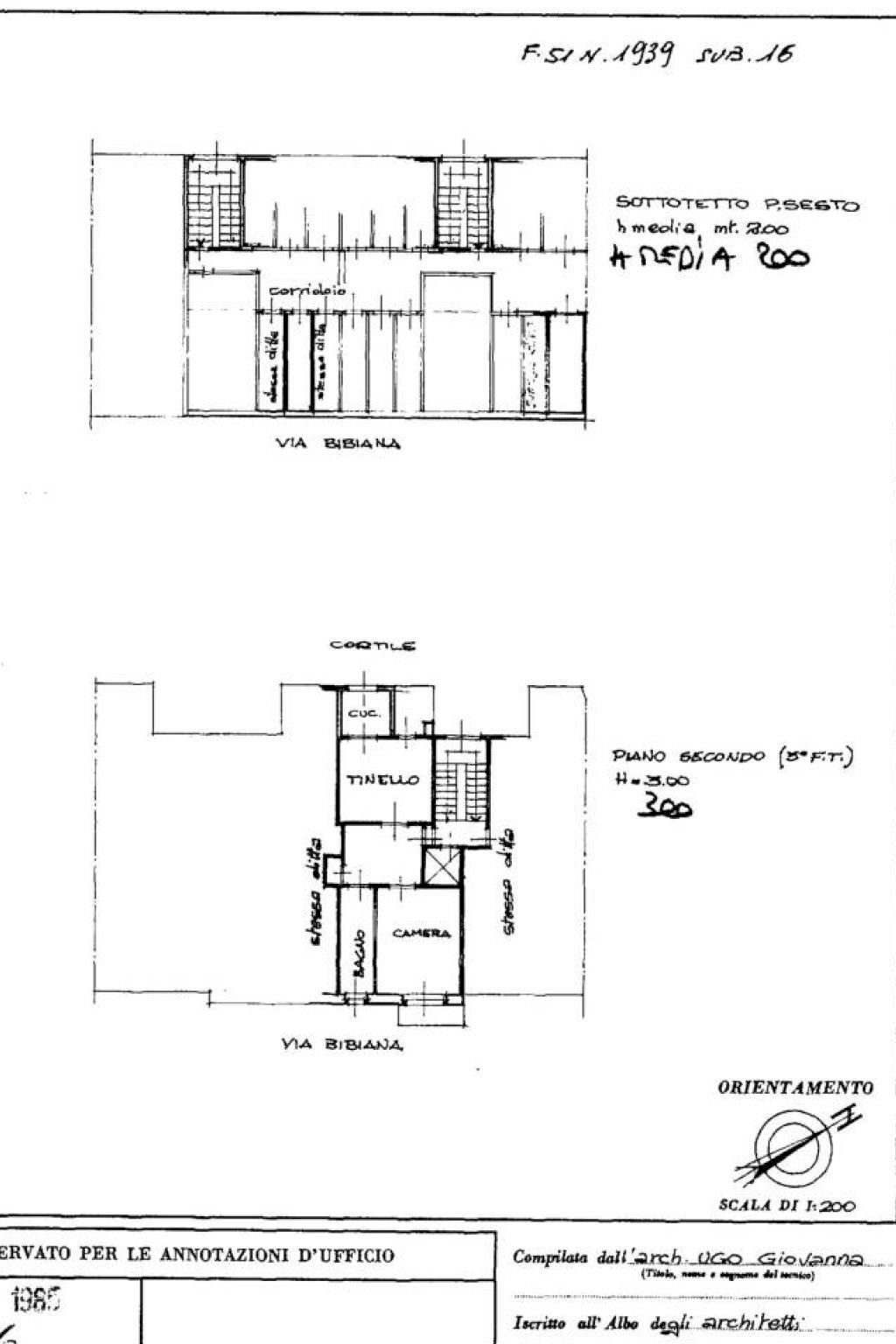 Bilocale via Bibiana 47, 47, Torino (zona Borgo Vittoria) - planimetria 1