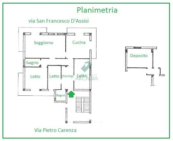 Planimetria - Appartamento Via Pietro Carenza  20, Turi - planimetria 1