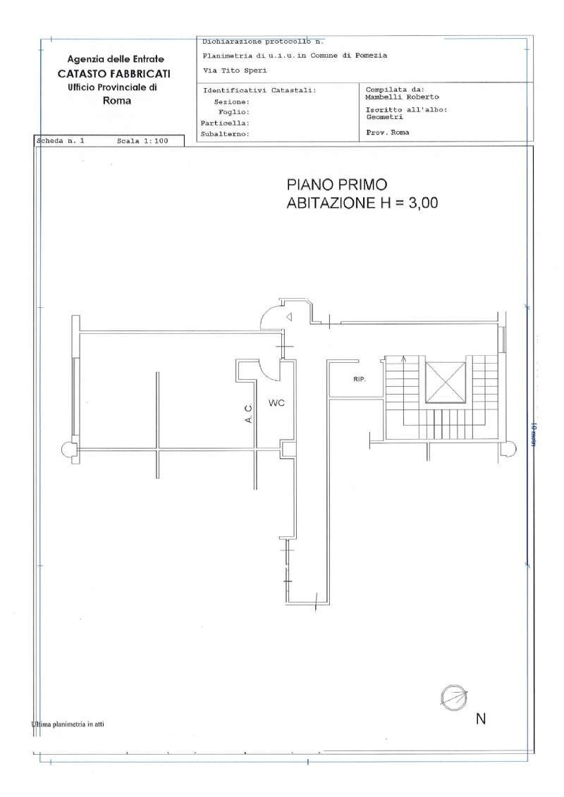 pln per pubblicità - Appartamento via Tito Speri, Pomezia - planimetria 1