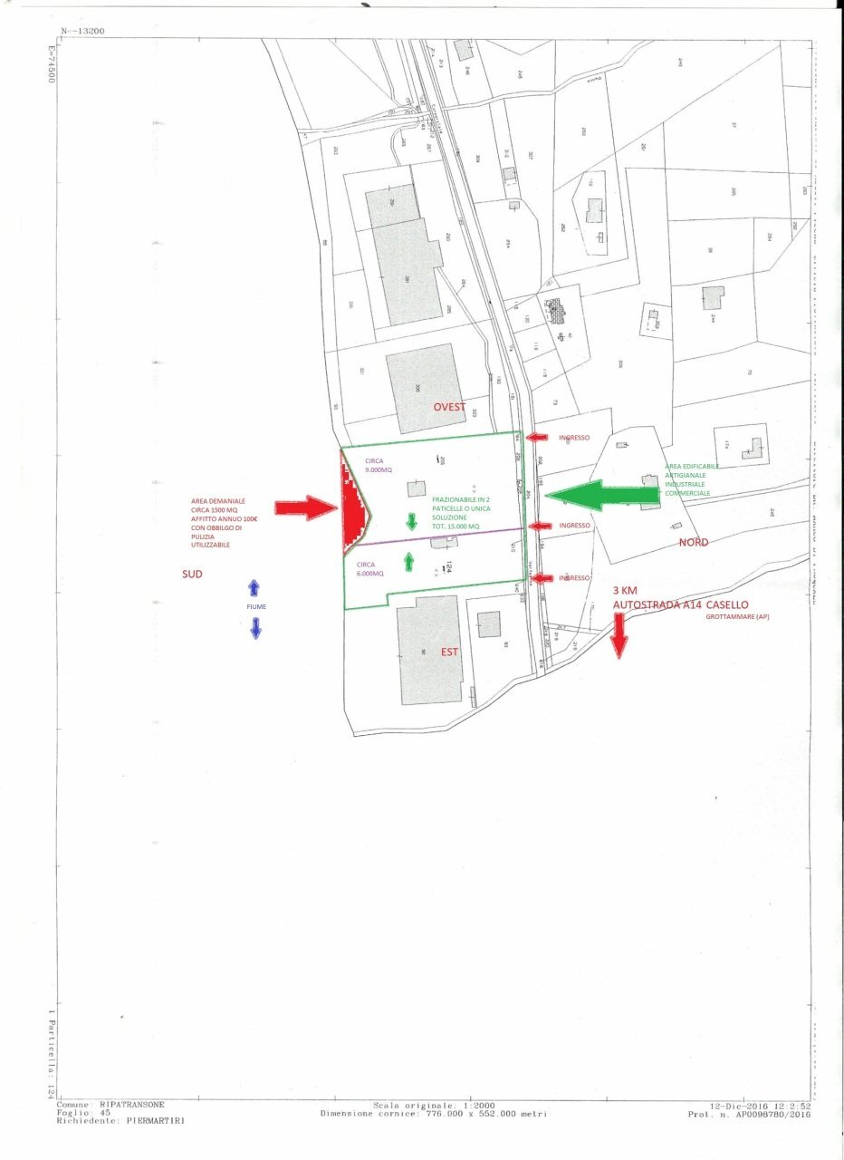 09 AREA EDIFICABILE A DESTINAZIONE INDUSTRIALE COM - Terreno edificabile Grottammare - planimetria 1