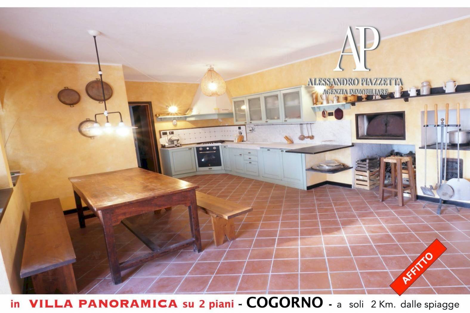 Ampia zona giorno con forno a legna - Trilocale Cogorno - foto 2