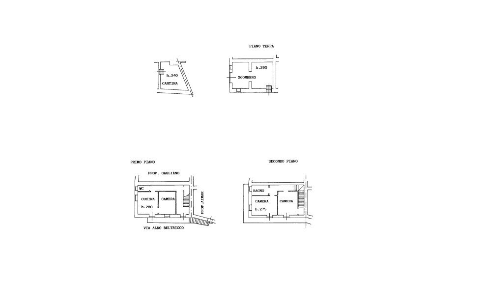 Casa semi indipendente Via Aldo Beltricco, 1, San Damiano Macra - planimetria 1