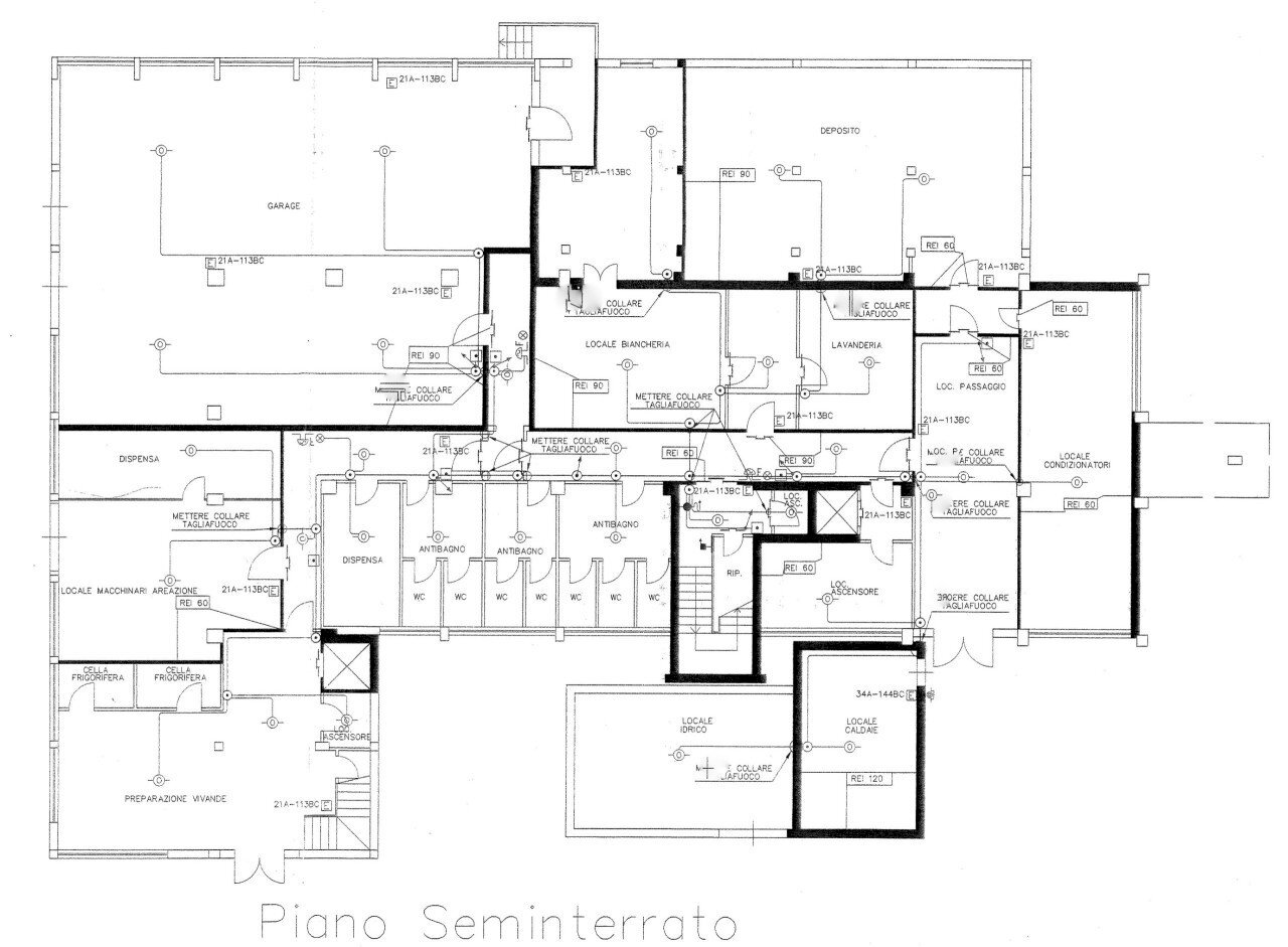 1 - PIANO SEMINTERRATO.jpg - Albergo - Struttura ricettiva Corridonia - planimetria 1