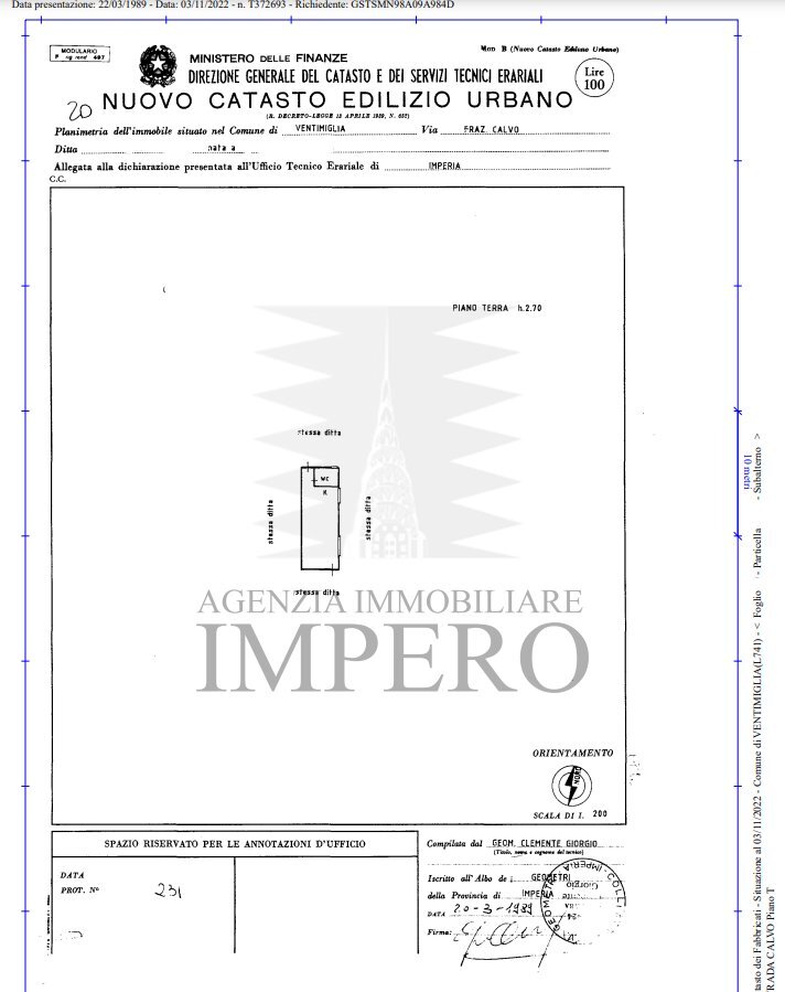 planimetria - Casa indipendente Via Umberto Lorenzi, Ventimiglia - planimetria 1