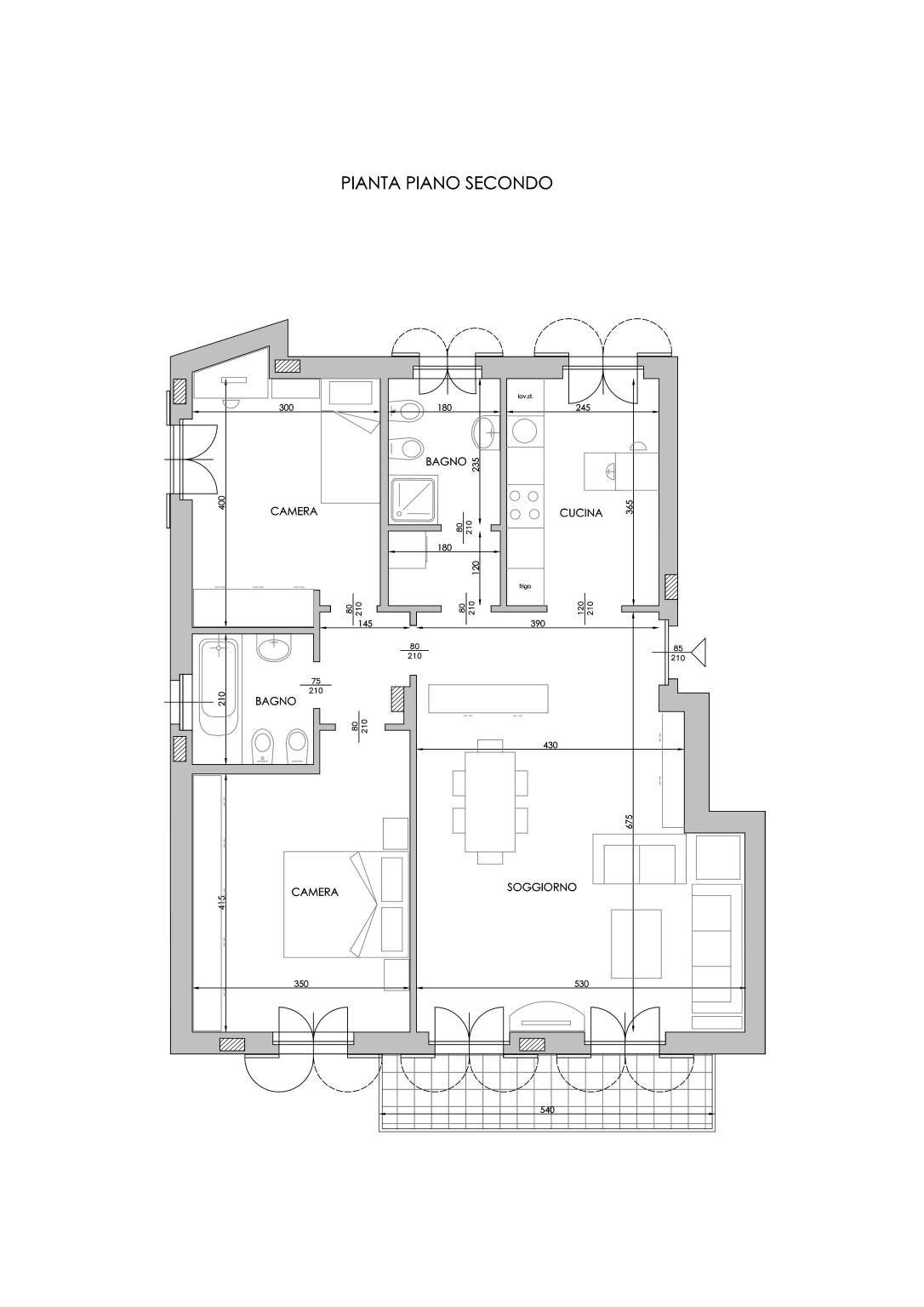 Four-room apartment vicolo della Madonnetta, 1, Chieri - floor plans 1
