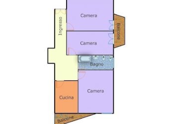 Planimetria colorata affitto via giglioli marassi - Apartment Via Giglioli 10, Genova (neighborhood Marassi) - photo 5