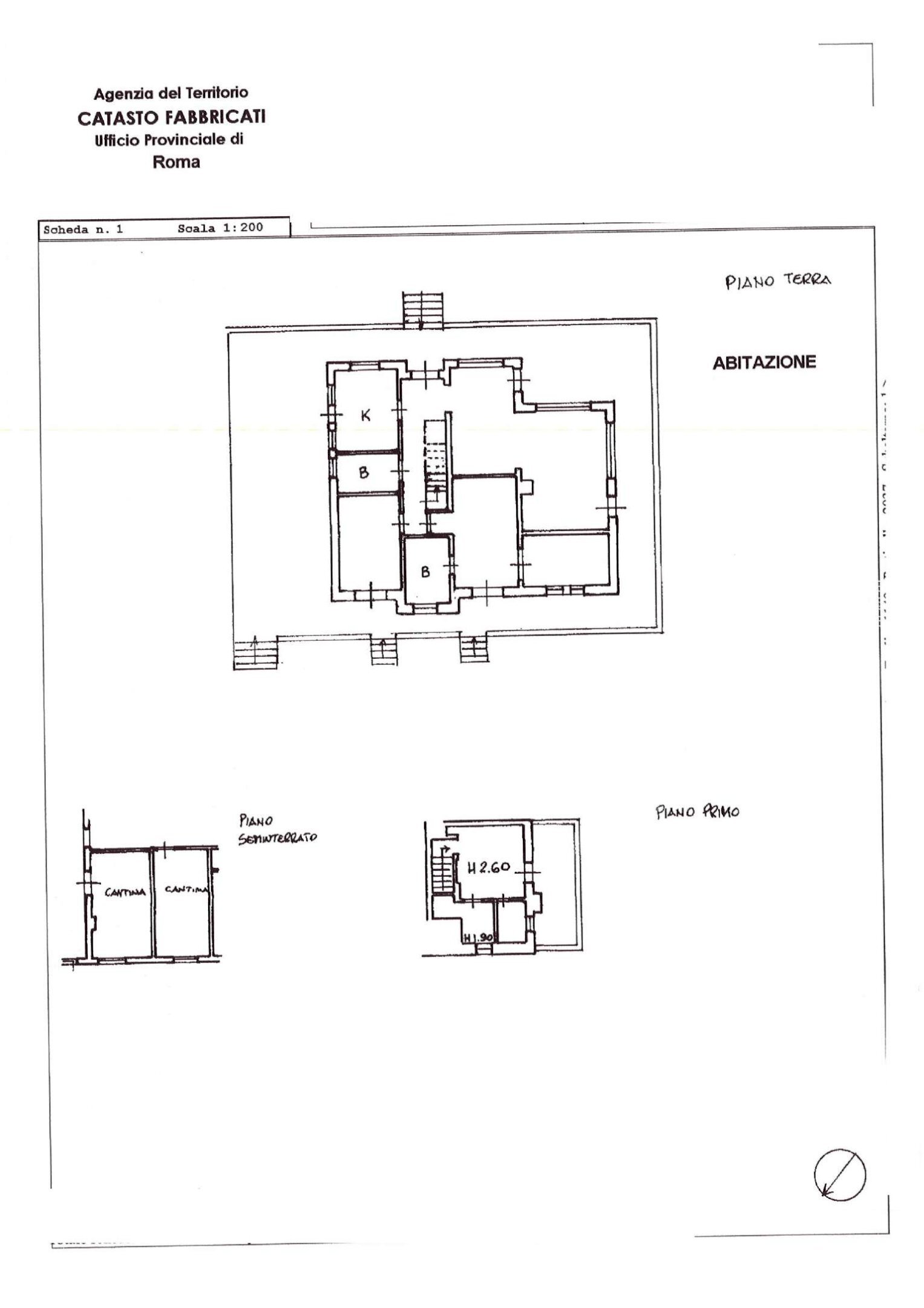 piano terra - Villa via di Vallerano, Roma - planimetria 1