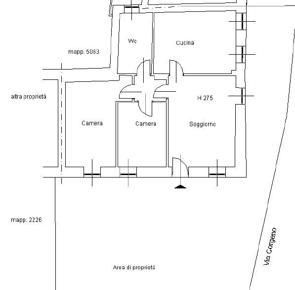 Trilocale via Corgeno, 31, Vergiate - planimetria 1