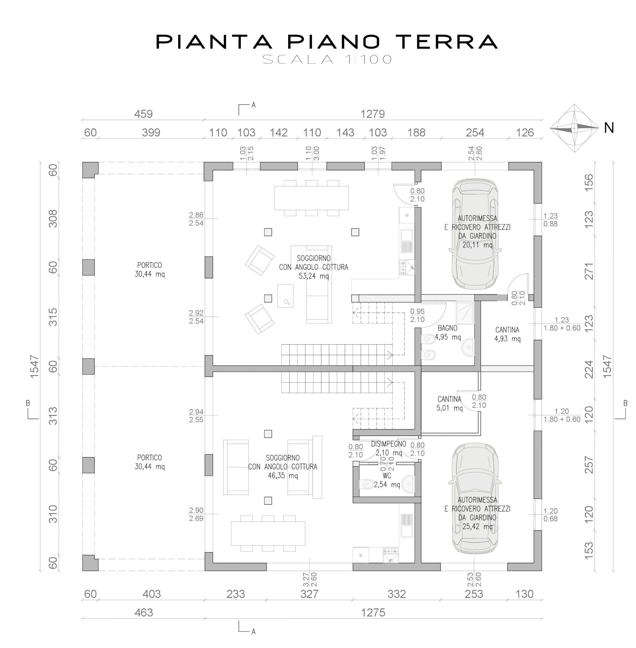 Small Villa Via Mori 1, 1, hamlet Prunaro, Budrio - floor plans 1