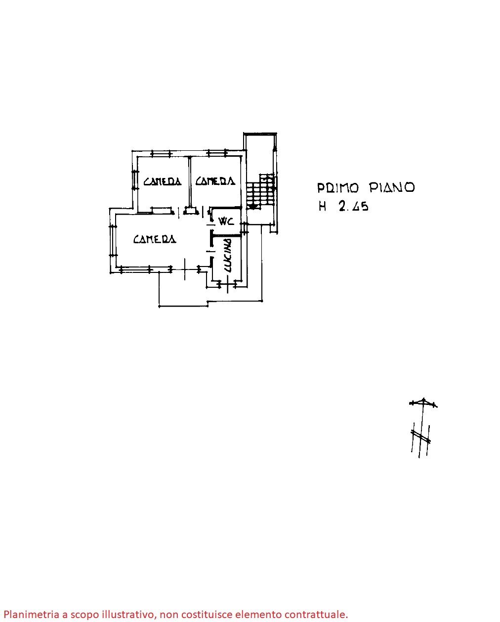 Three-room apartment via Peyrot, 48, Prali - floor plans 1