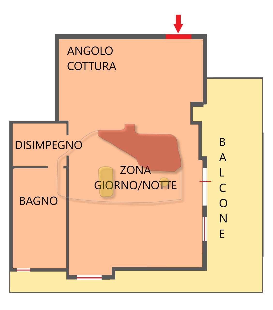 planimetria - One-room apartment Via fratelli asquasciati 59, Sanremo - floor plans 1