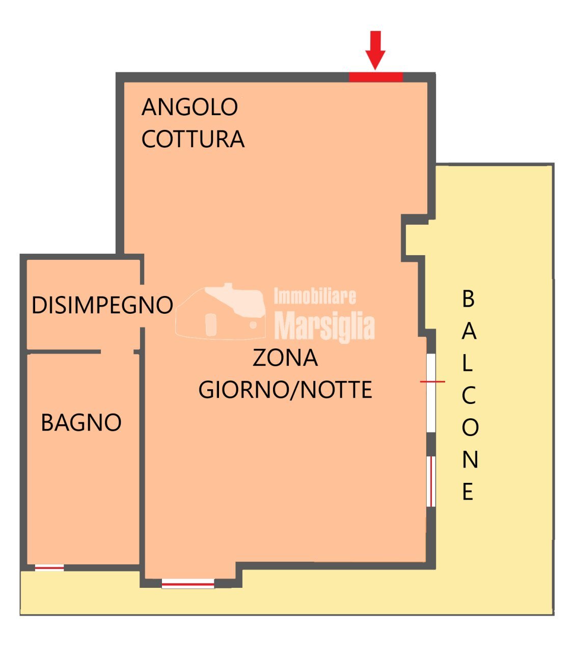planimetria - Monolocale Via fratelli asquasciati 59, Sanremo - planimetria 1