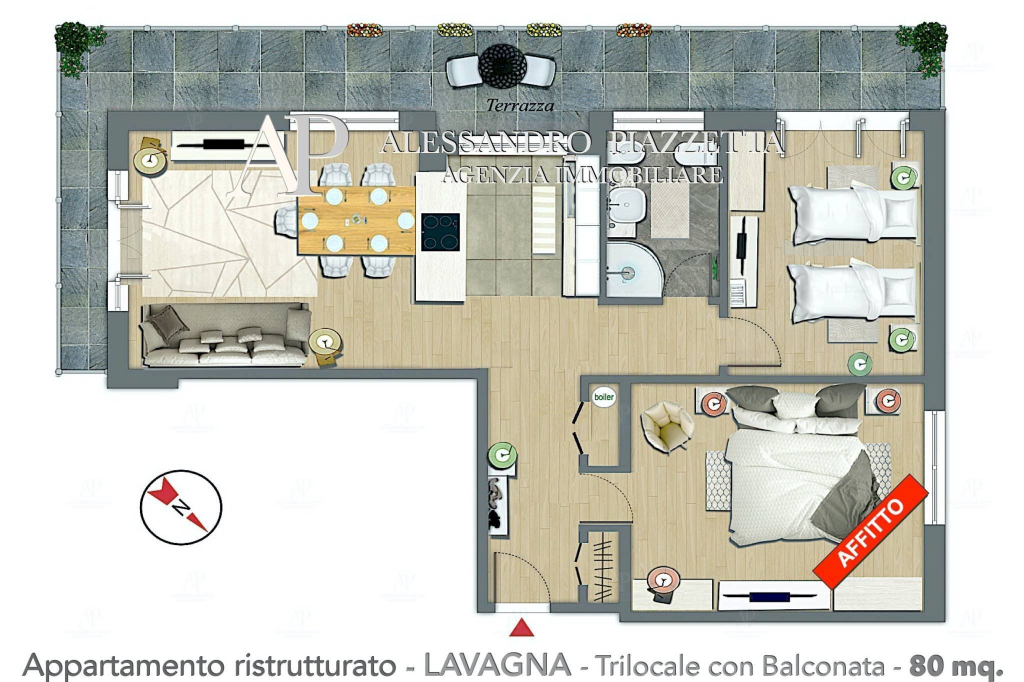 Three-room apartment Lavagna - floor plans 1