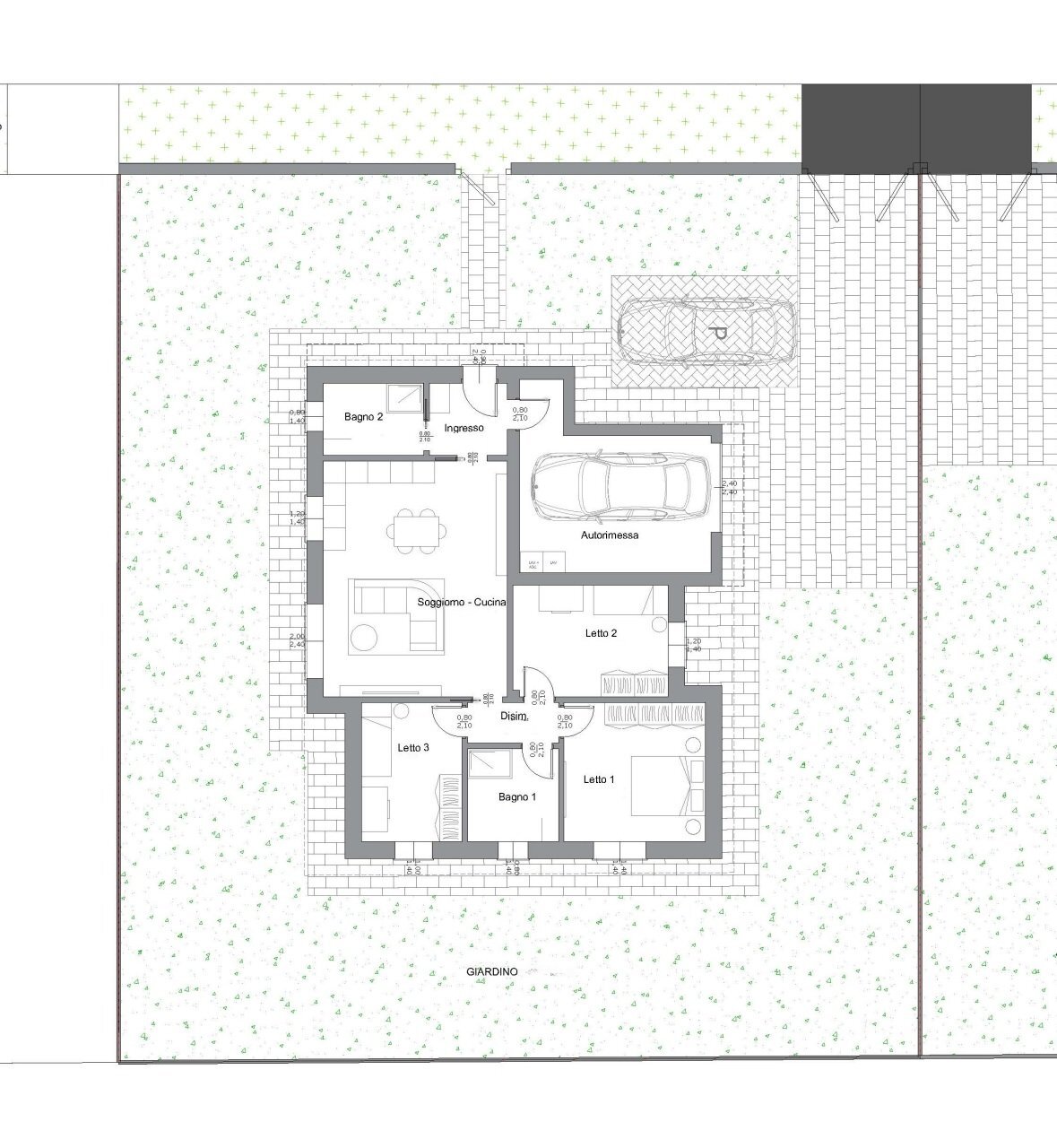 Planimetria - Villa Via Rubizzano, San Pietro in Casale - planimetria 1