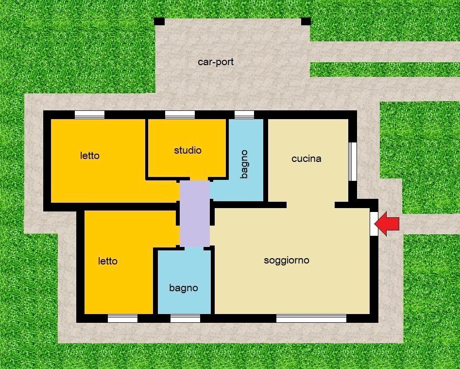 ipotesi singola piano unico - Terreno edificabile Rovigo - planimetria 1