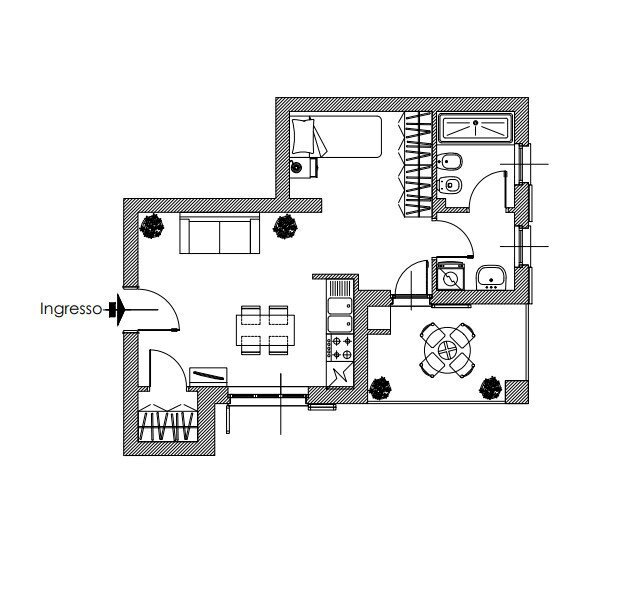 Monolocale via per Cascina Centenara, 43, Lacchiarella - planimetria 1