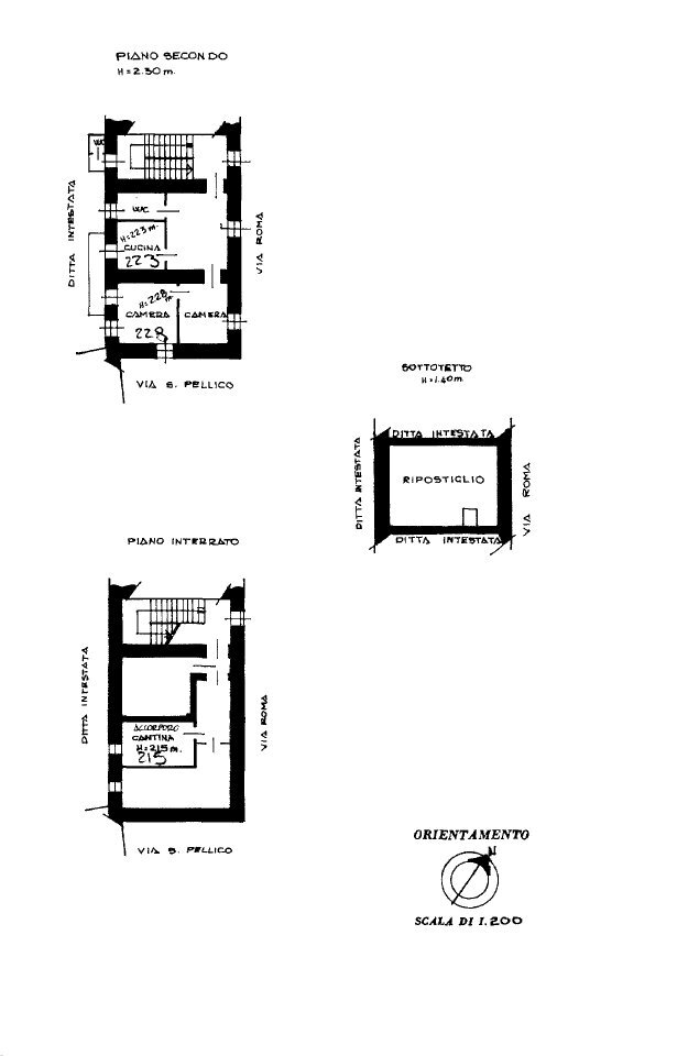 Four-room apartment via Roma, 14, Perosa Argentina - floor plans 1