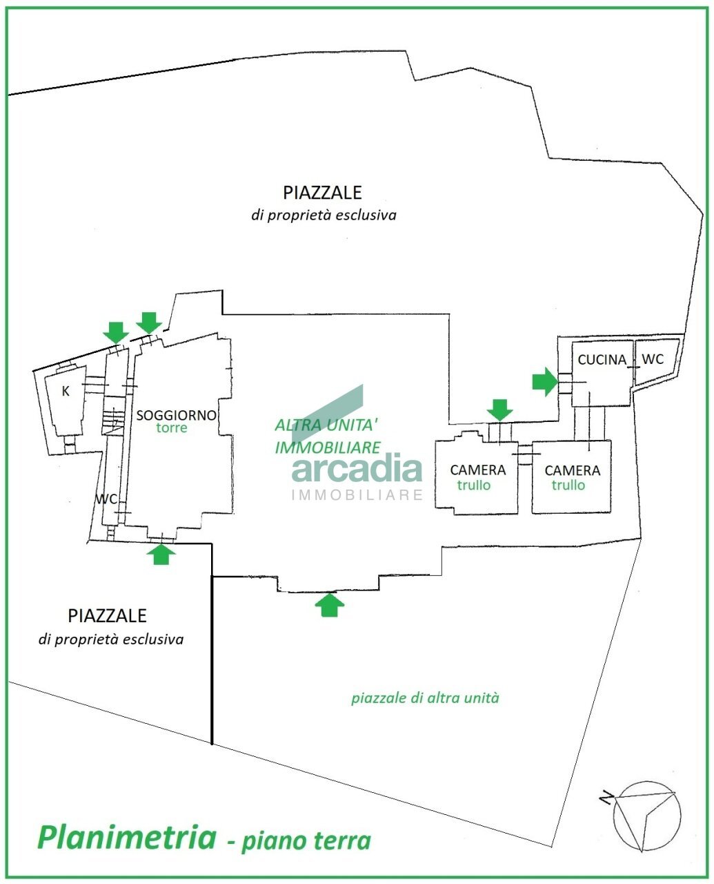 Planimetria piano terra - Casale Contrada San Nicola 111a, Monopoli - floor plans 1