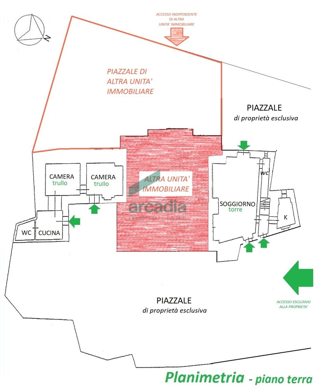Planimetria piano terra _San Nicola - Casale Contrada San Nicola 111a, Monopoli - planimetria 1