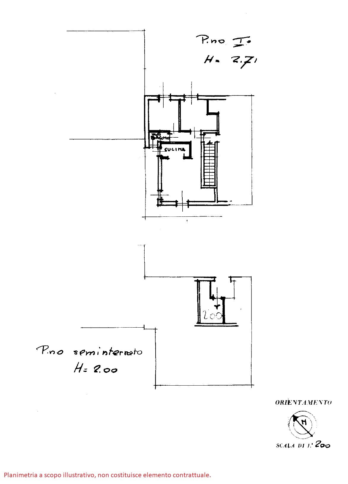 Three-room apartment via Trento, 15, Perosa Argentina - floor plans 1