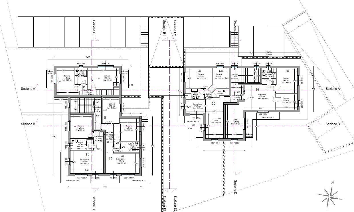 Three-room apartment via Corrado Gex, Nus - floor plans 1