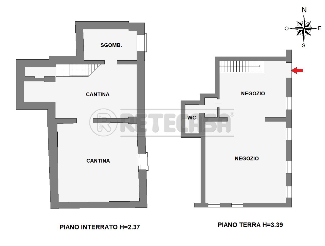 Planimetria - Locale Commerciale Riviera dei Ponti Romani 13, Padova - planimetria 1