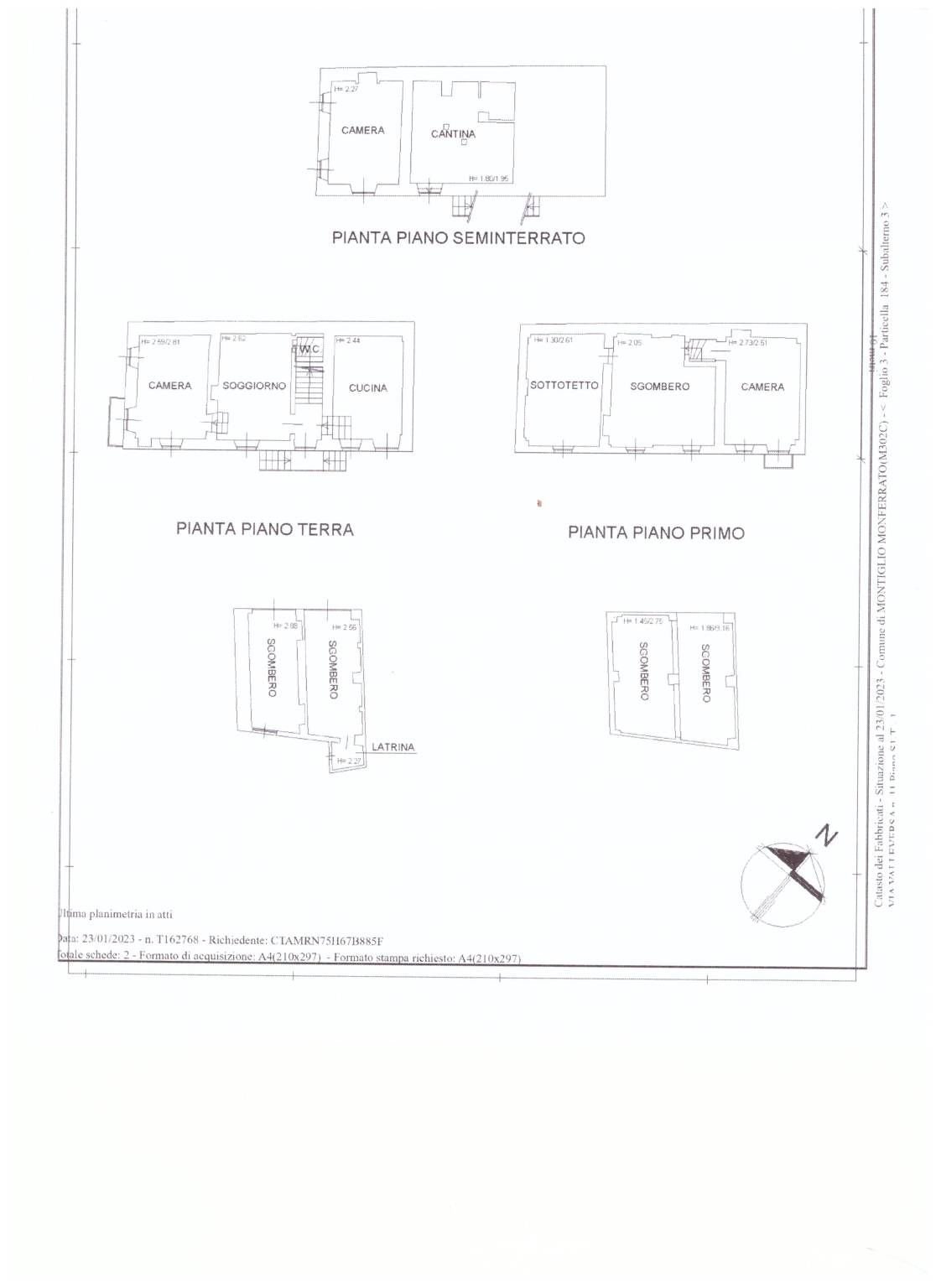 Rustico via Roma, Montiglio Monferrato - planimetria 1