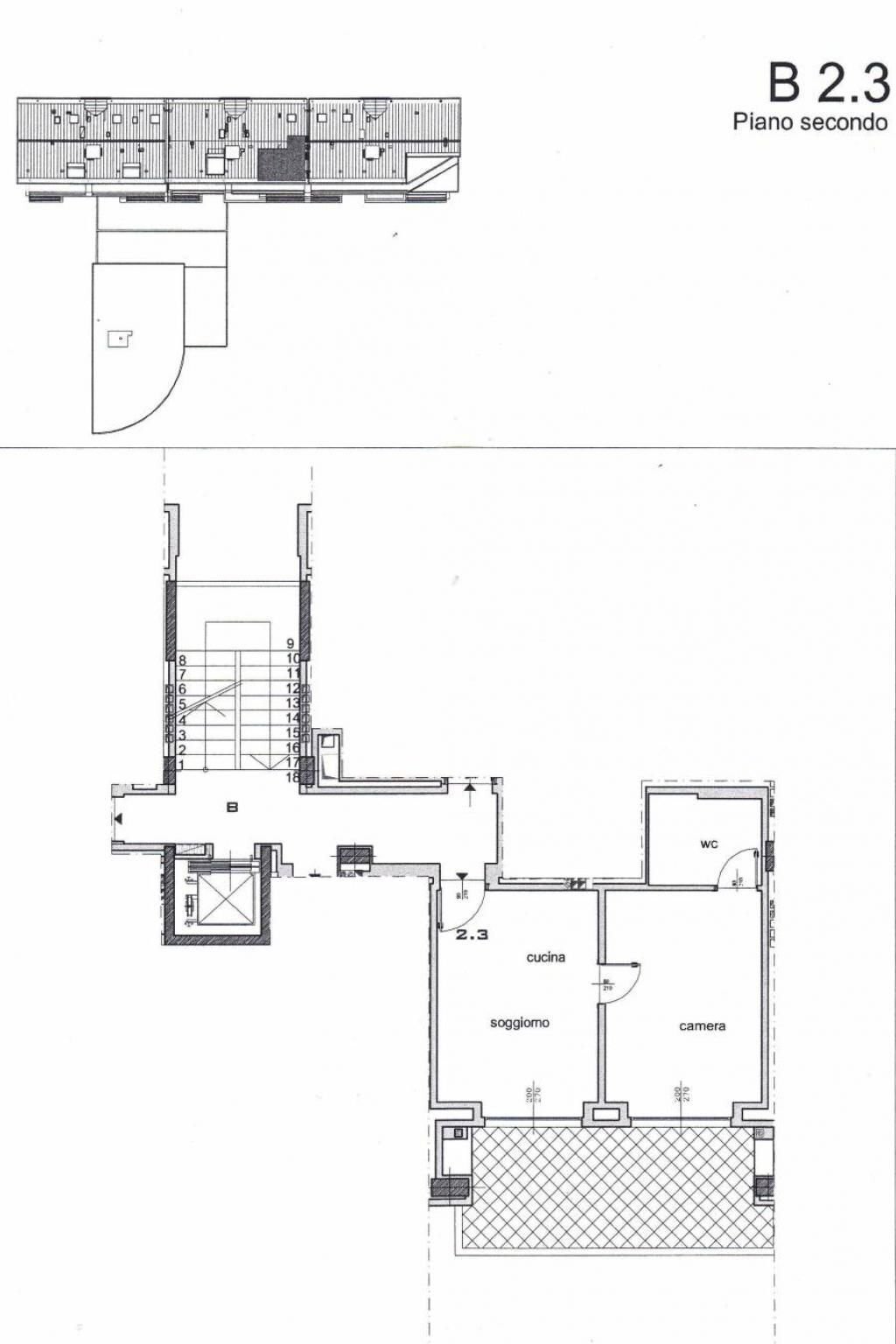 Two-room apartment Corso Alcide De Gasperi, Cuneo (neighborhood Donatello) - floor plans 1