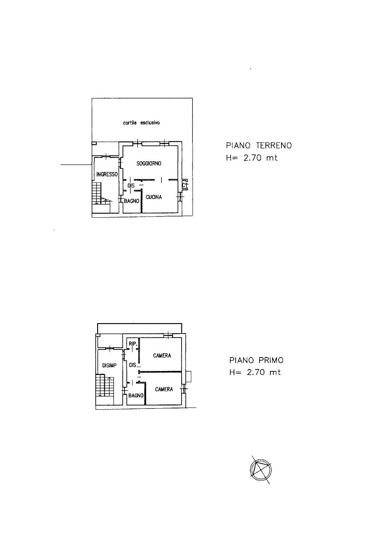 Semi-detached house via Carlo Alberto, 85, Pomaretto - floor plans 1
