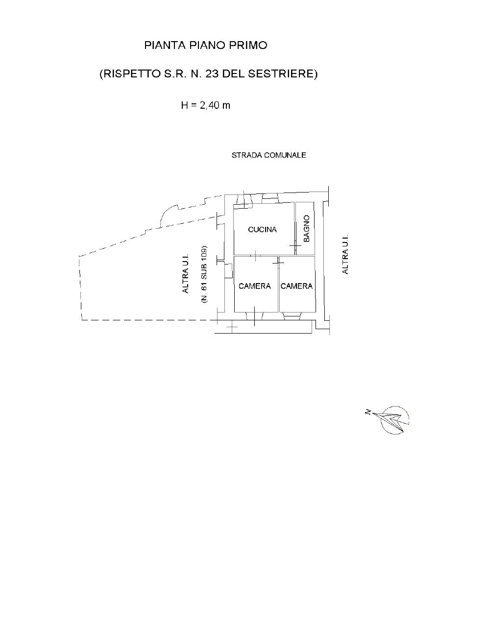 Three-room apartment via Matteotti, 4, Perosa Argentina - floor plans 1