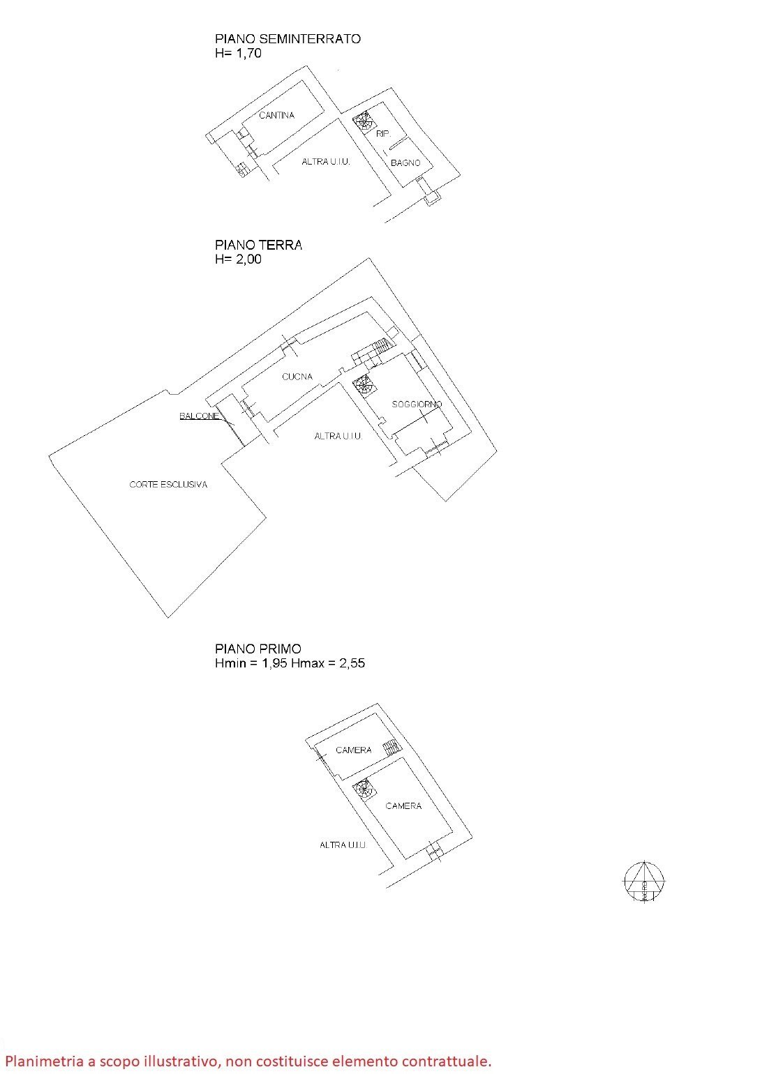 Semi-detached house borgata Ciaberso, Massello - floor plans 1