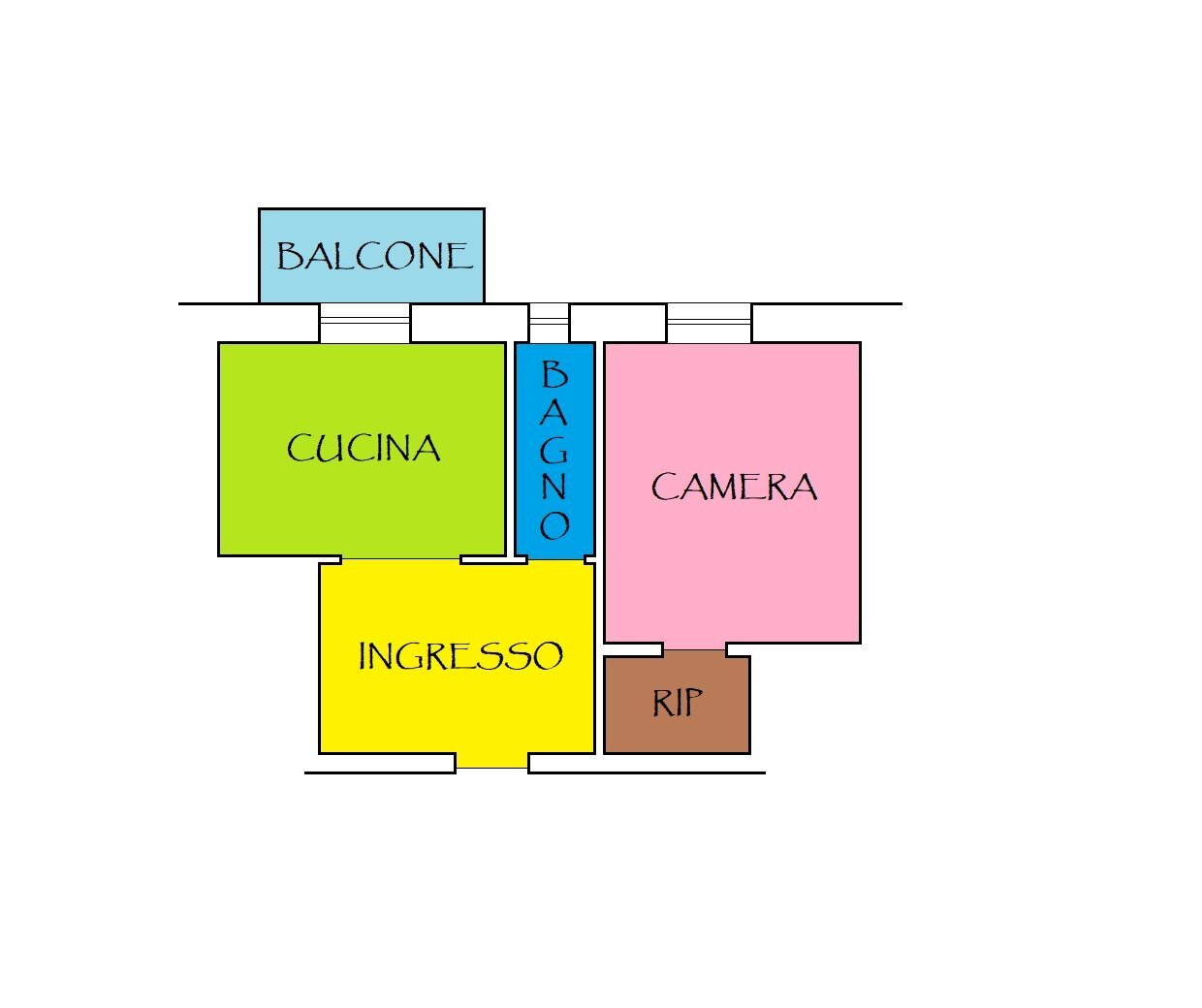 Two-room apartment Savona (neighborhood Villapiana) - floor plans 1