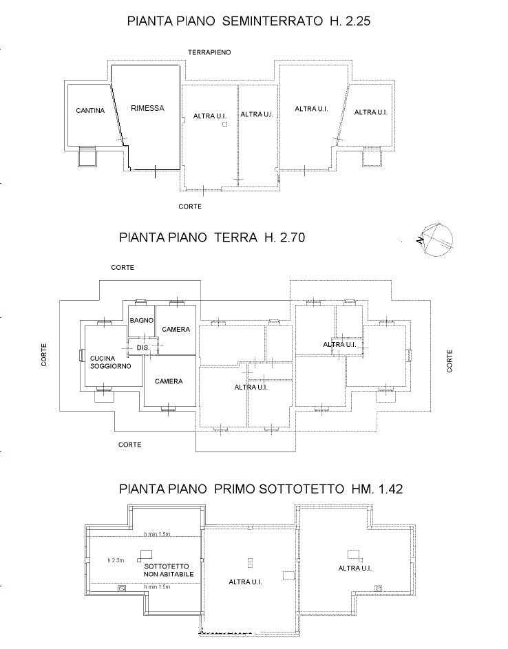Villa a Schiera frazione CASTEL DEL BOSCO, 12, Roure - planimetria 1