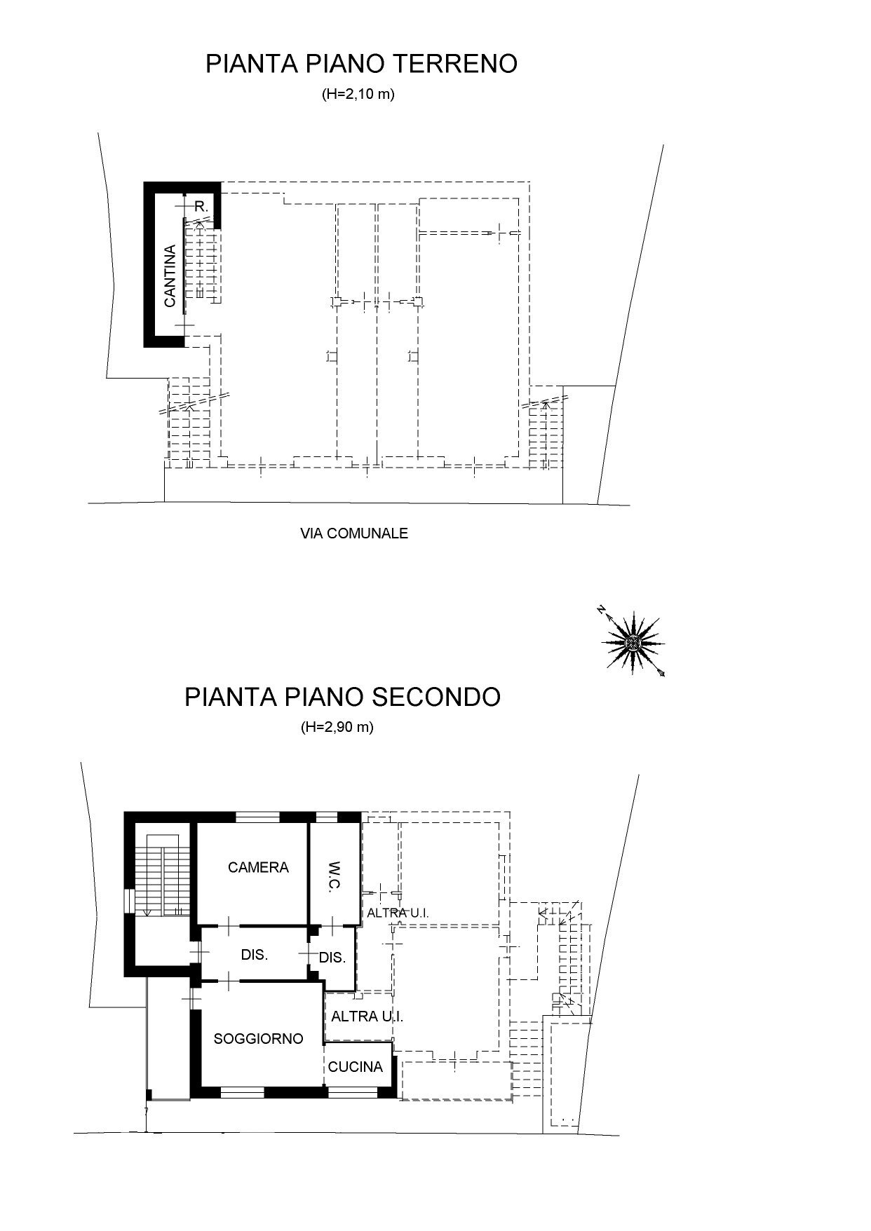 alloggio + cantina - Trilocale borgata combal, 39, Roure - planimetria 1