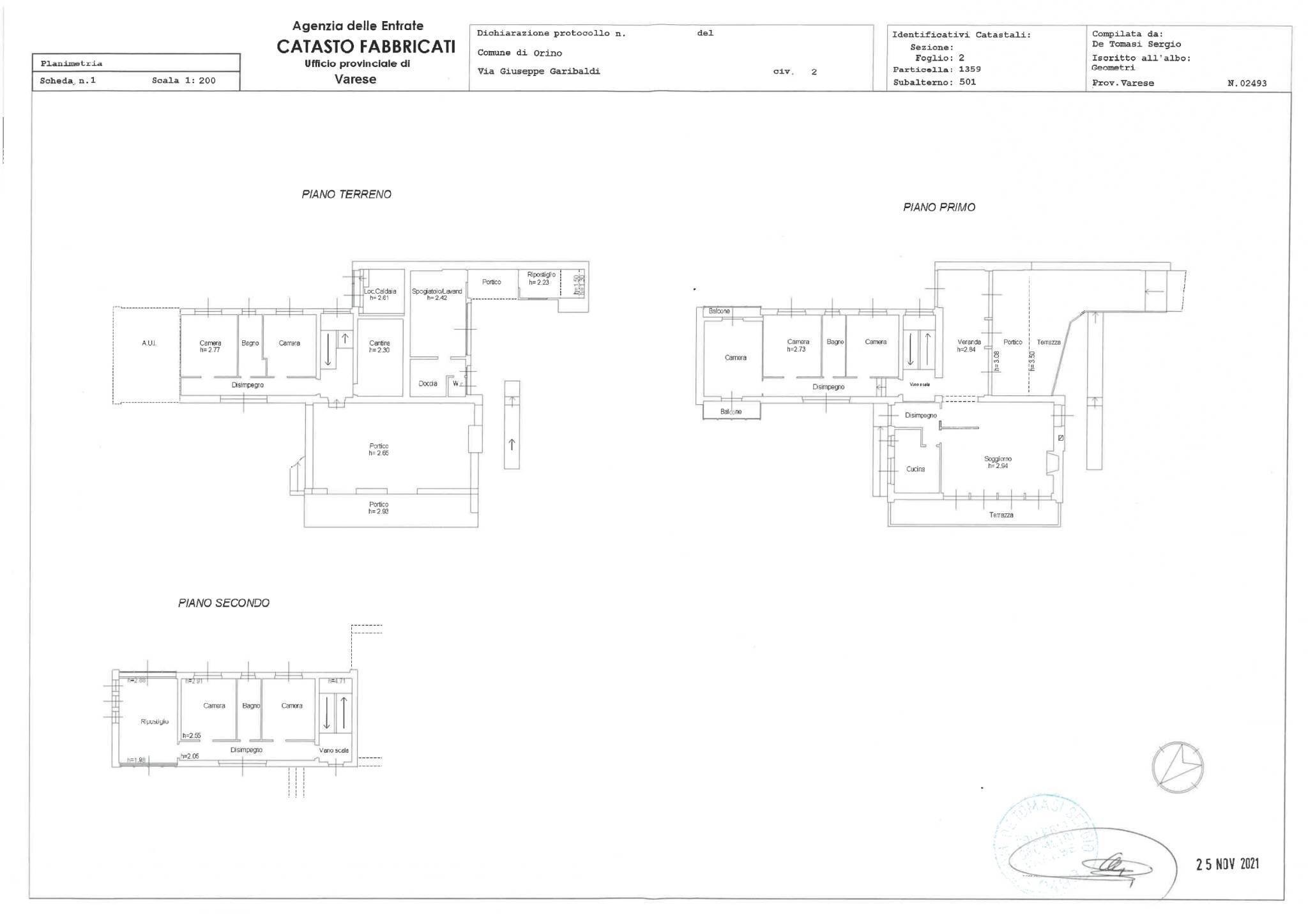 Villa via Giuseppe Garibaldi, 2, Orino - floor plans 1