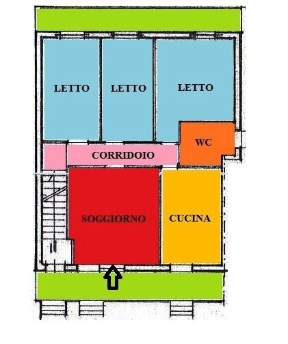 appartamento - Copia.jpg - Porzione di casa Via Conte Torino 93, Casamassima - planimetria 1