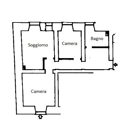 planimetria - Trilocale Via Bartolomeo Guidobono 32, Savona - planimetria 1