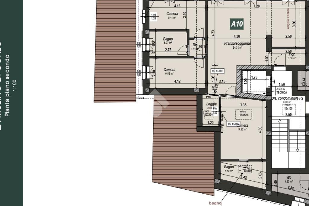 Attic Via Radici in Piano, Formigine - floor plans 1
