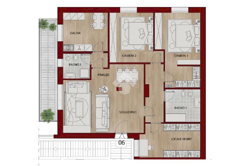 Four-room apartment Piazza Visconti, Rho - floor plans 1