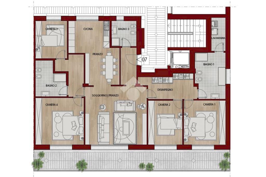 Appartamento Piazza Visconti, Rho - planimetria 1