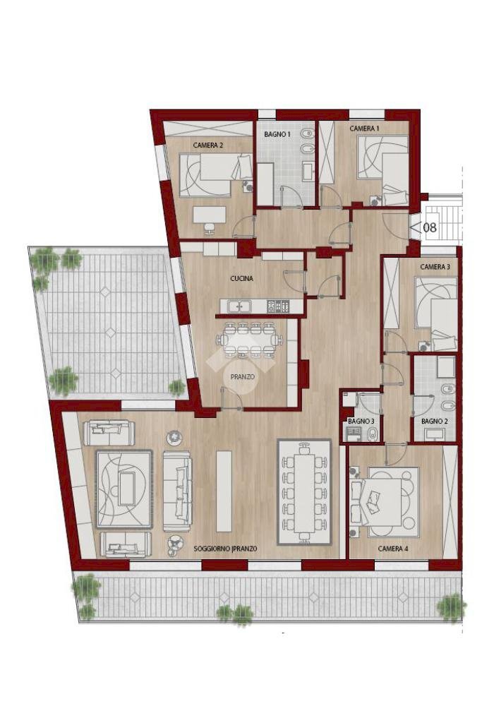 Appartamento Piazza Visconti, Rho - planimetria 1