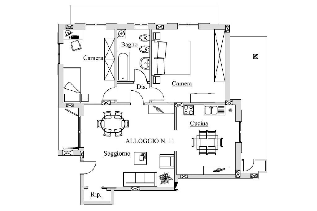 Quadrilocale Via Fossano, Cavallermaggiore - planimetria 1